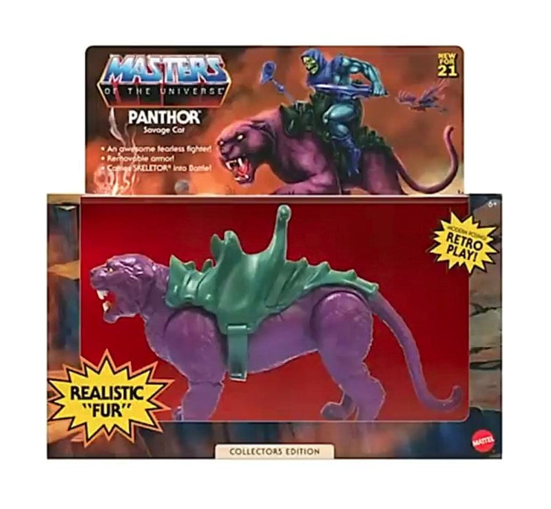 Mattel - Les Maîtres De L'Univers Origins 2021 Figurine Panthor Flocked Collectors Edition Exclusive 14 Cm